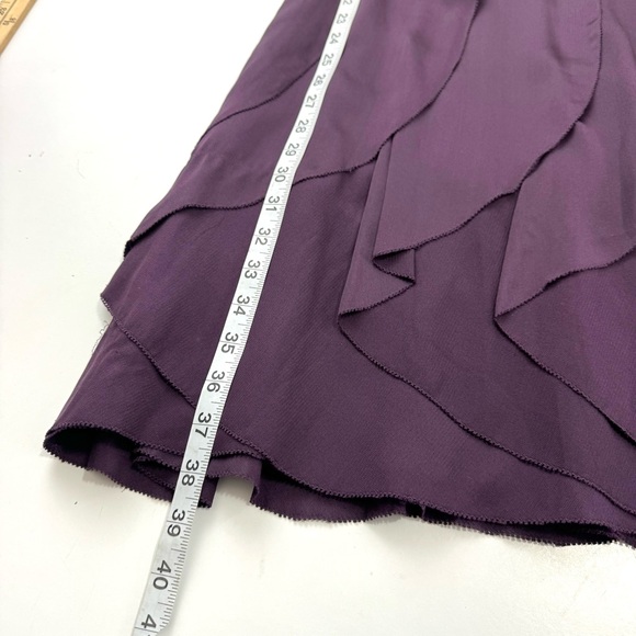Byron Lars Beauty Mark Purple Silk DropWaist Ruffled Sleeveless Midi Dress Sz 2 - Picture 10 of 12